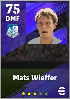 Mats Wieffer eFootball 2026 player card — 75 OVR DMF