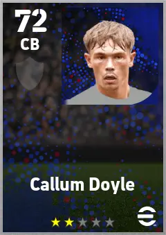 Callum Doyle eFootball 2026 player card — 72 OVR CB
