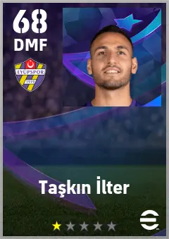 Taskin Ilter eFootball 2026 player card — 68 OVR DMF