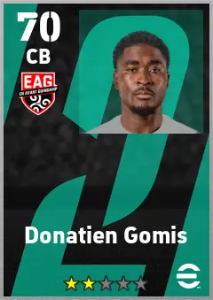 Donatien Gomis eFootball 2026 player card — 70 OVR CB