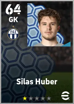Silas Huber eFootball 2026 player card — 64 OVR GK