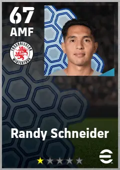 Randy Schneider eFootball 2026 player card — 67 OVR AMF