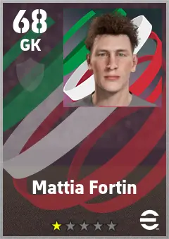 Mattia Fortin eFootball 2026 player card — 68 OVR GK