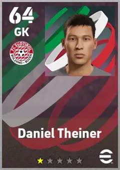 Daniel Theiner eFootball 2026 player card — 64 OVR GK