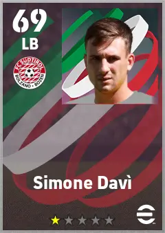 Simone Davi eFootball 2026 player card — 69 OVR LB