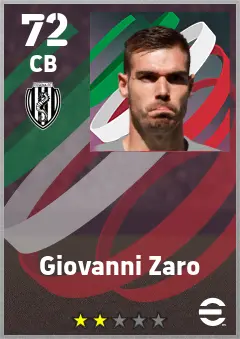 Giovanni Zaro eFootball 2026 player card — 72 OVR CB