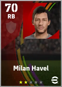 Milan Havel eFootball 2026 player card — 70 OVR RB