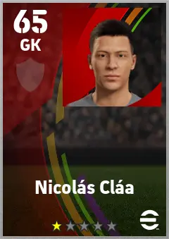Nicolas Claa eFootball 2026 player card — 65 OVR GK