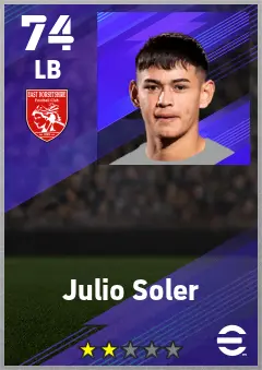 Julio Soler eFootball 2026 player card — 74 OVR LB