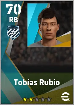 Tobias Rubio eFootball 2026 player card — 70 OVR RB