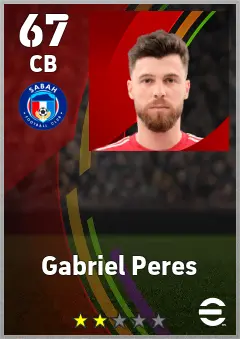 Gabriel Peres eFootball 2026 player card — 67 OVR CB