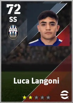 Luca Langoni eFootball 2026 player card — 72 OVR SS