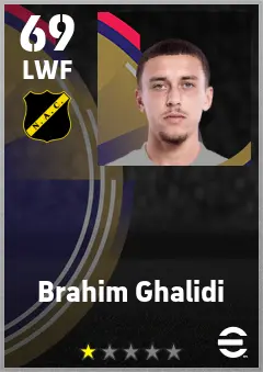 Brahim Ghalidi eFootball 2026 player card — 69 OVR LWF