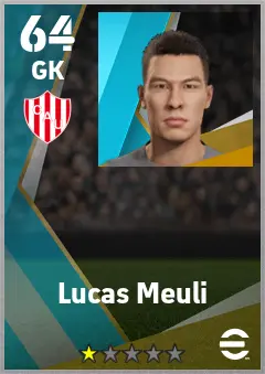 Lucas Meuli eFootball 2026 player card — 64 OVR GK