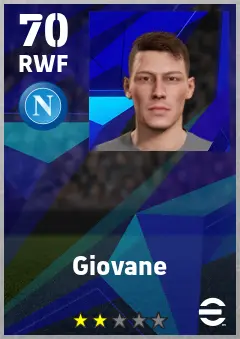 Giovane eFootball 2026 player card — 70 OVR RWF