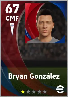 Bryan Gonzalez eFootball 2026 player card — 67 OVR CMF