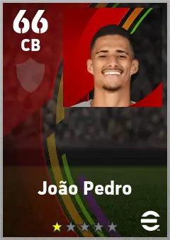 Joao Pedro eFootball 2026 player card — 66 OVR CB
