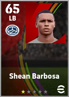 Shean Barbosa eFootball 2026 player card — 65 OVR LB