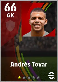 Andres Tovar eFootball 2026 player card — 66 OVR GK