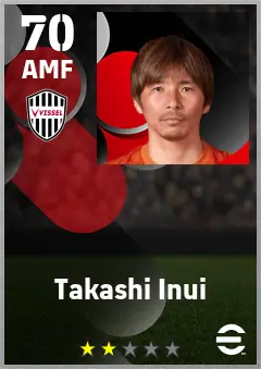 Takashi Inui eFootball 2026 player card — 70 OVR AMF