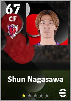 Shun Nagasawa eFootball 2026 player card — 67 OVR CF