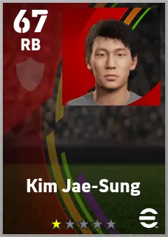 Kim Jae-Sung eFootball 2026 player card — 67 OVR RB