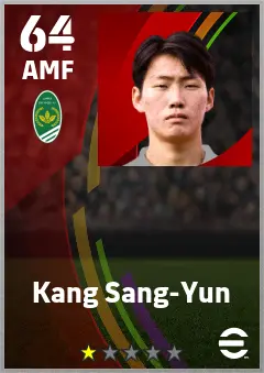 Kang Sang-Yun eFootball 2026 player card — 64 OVR AMF