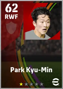 Park Kyu-Min eFootball 2026 player card — 62 OVR RWF