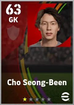 Cho Seong-Been eFootball 2026 player card — 63 OVR GK
