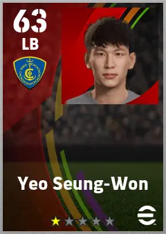 Yeo Seung-Won eFootball 2026 player card — 63 OVR LB