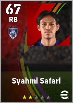Syahmi Safari eFootball 2026 player card — 67 OVR RB