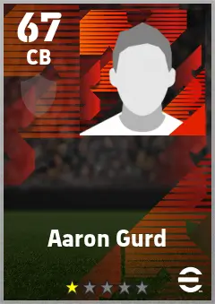 Aaron Gurd eFootball 2026 player card — 67 OVR CB