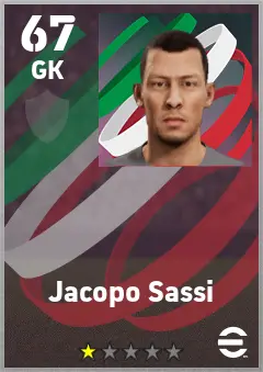 Jacopo Sassi eFootball 2026 player card — 67 OVR GK