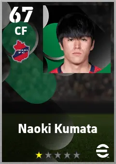 Naoki Kumata eFootball 2026 player card — 67 OVR CF