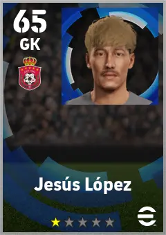 Jesus Lopez eFootball 2026 player card — 65 OVR GK