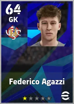 Federico Agazzi eFootball 2026 player card, 64 OVR GK