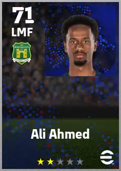 Ali Ahmed eFootball 2026 player card — 71 OVR LMF