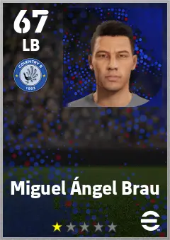 Miguel Angel Brau eFootball 2026 player card — 67 OVR LB