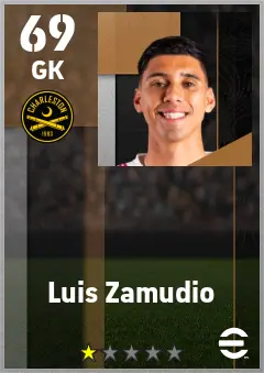 Luis Zamudio eFootball 2026 player card — 69 OVR GK