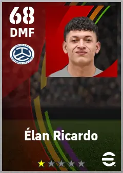 Elan Ricardo eFootball 2026 player card — 68 OVR DMF