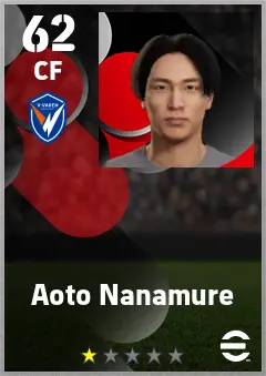 Aoto Nanamure eFootball 2026 player card — 62 OVR CF