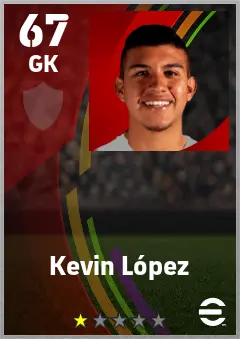 Kevin Lopez eFootball 2026 player card — 67 OVR GK