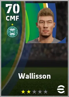 Wallisson eFootball 2026 player card — 70 OVR CMF