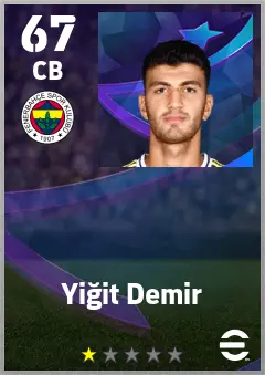 Yigit Demir eFootball 2026 player card — 67 OVR CB