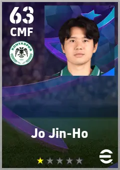 Jo Jin-Ho eFootball 2026 player card — 63 OVR CMF