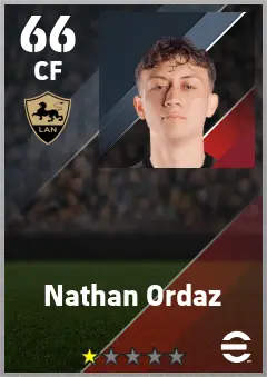 Nathan Ordaz eFootball 2026 player card — 66 OVR CF