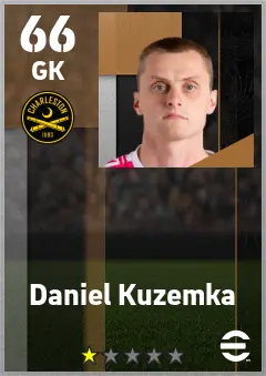 Daniel Kuzemka eFootball 2026 player card — 66 OVR GK