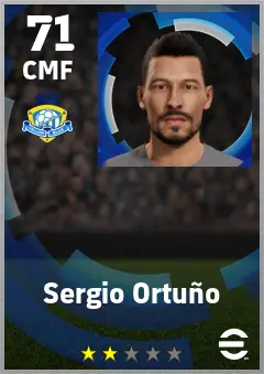 Sergio Ortuno eFootball 2026 player card — 71 OVR CMF
