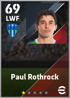 Paul Rothrock eFootball 2026 player card — 69 OVR LWF