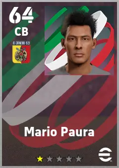 Mario Paura eFootball 2026 player card — 64 OVR CB